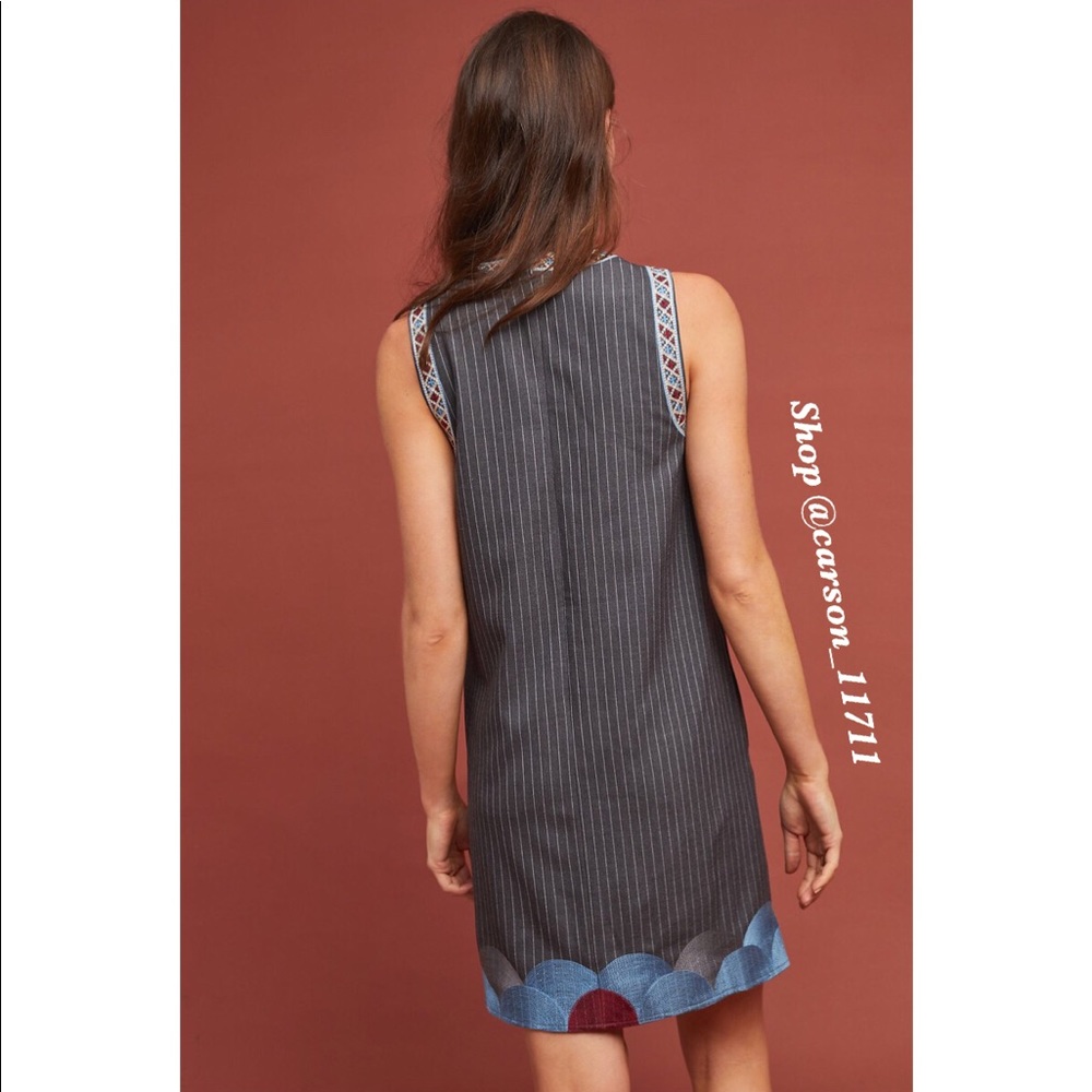 🦄NWT Anthropologie Pinstriped Shift Dress XS, S - Picture 3 of 13
